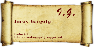 Imrek Gergely névjegykártya